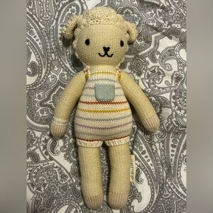 Cuddle+Kind, Avery the lamb, Striped Knit Lamb Plush Toy